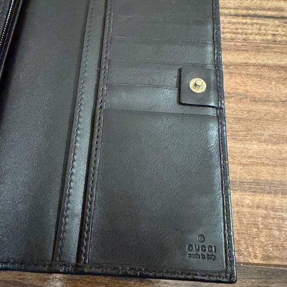 Guccisima Black  Leather Logo Continental Wallet - Picture 4 of 10
